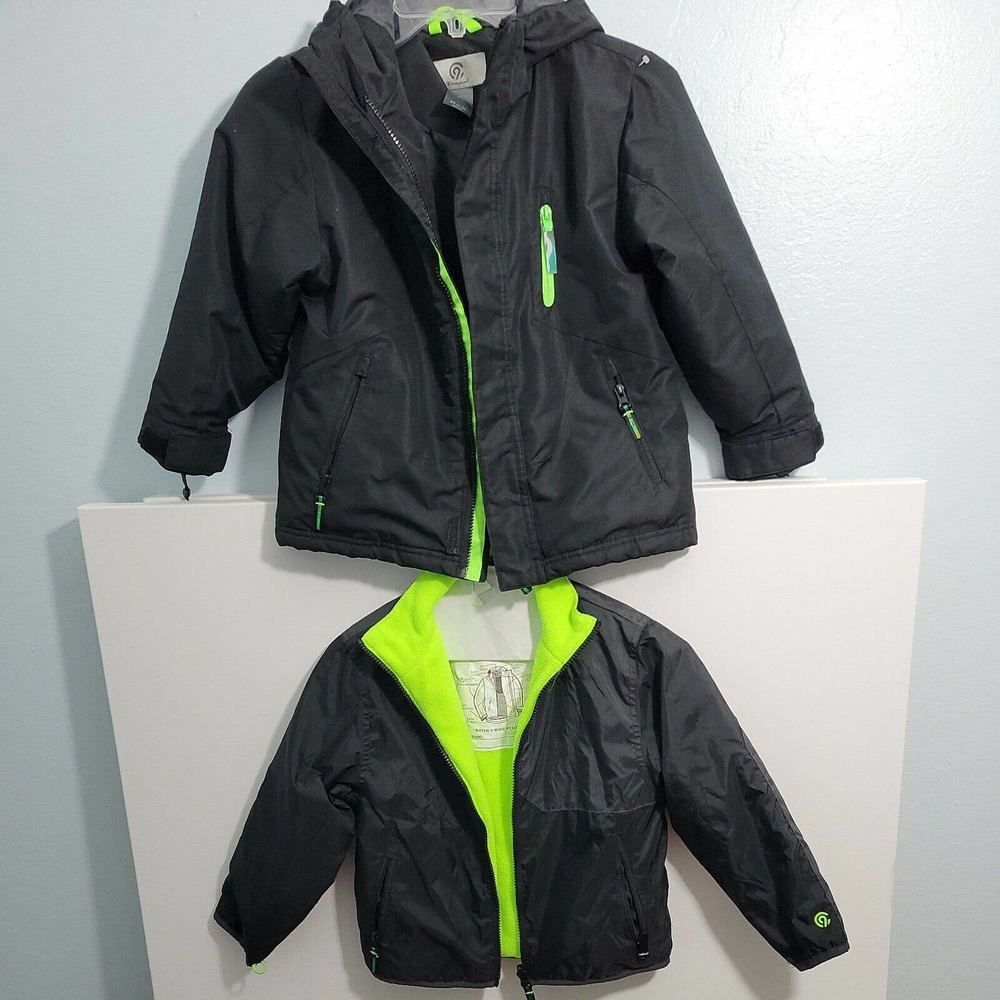 Champion Kids Black & Lime Green 3in1 Puff Jacket Size XS(4-5) 32423-0582 - Picture 9 of 9